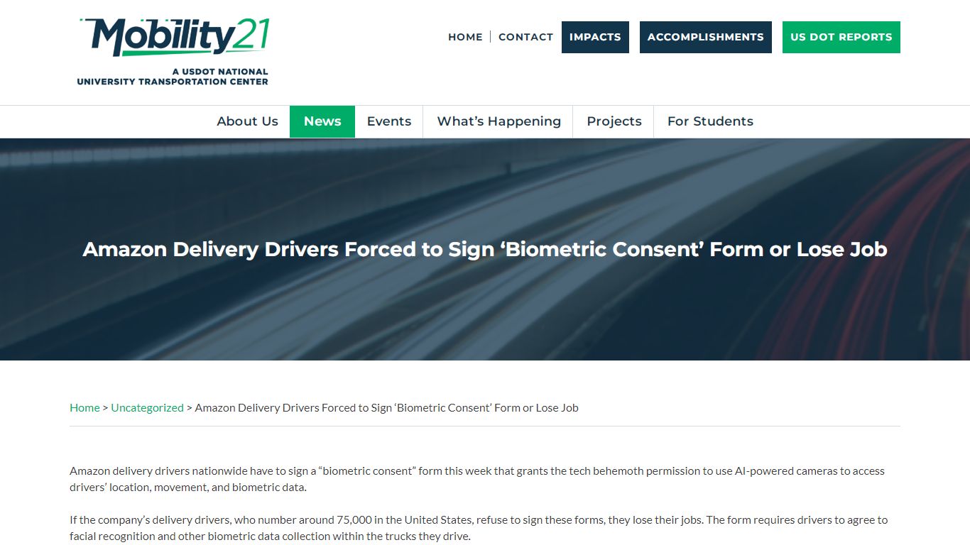 Amazon Delivery Drivers Forced to Sign ‘Biometric Consent’ Form or Lose ...